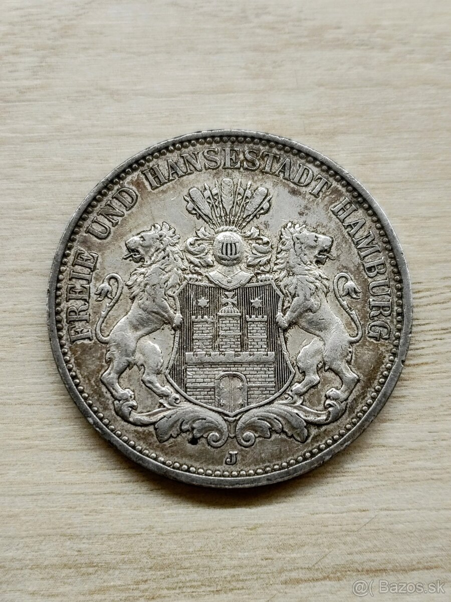 3 marka 1911 Hamburg. Kaissereich