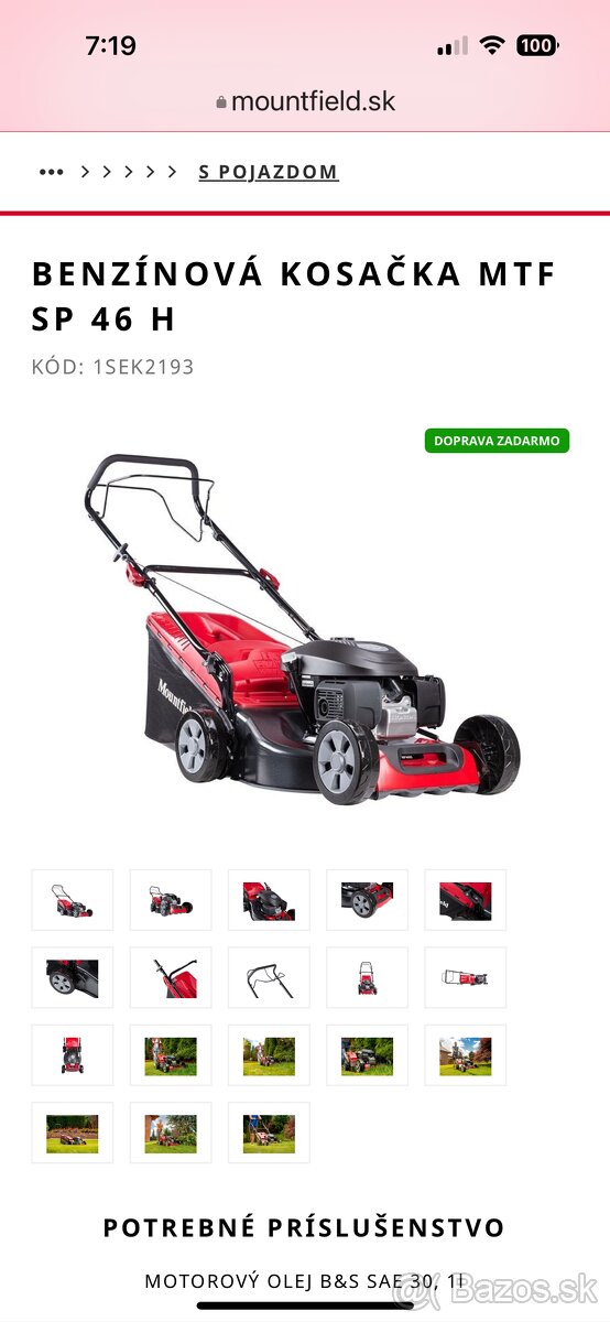 Nová benzínová kosačka Mountfield SP 46 H