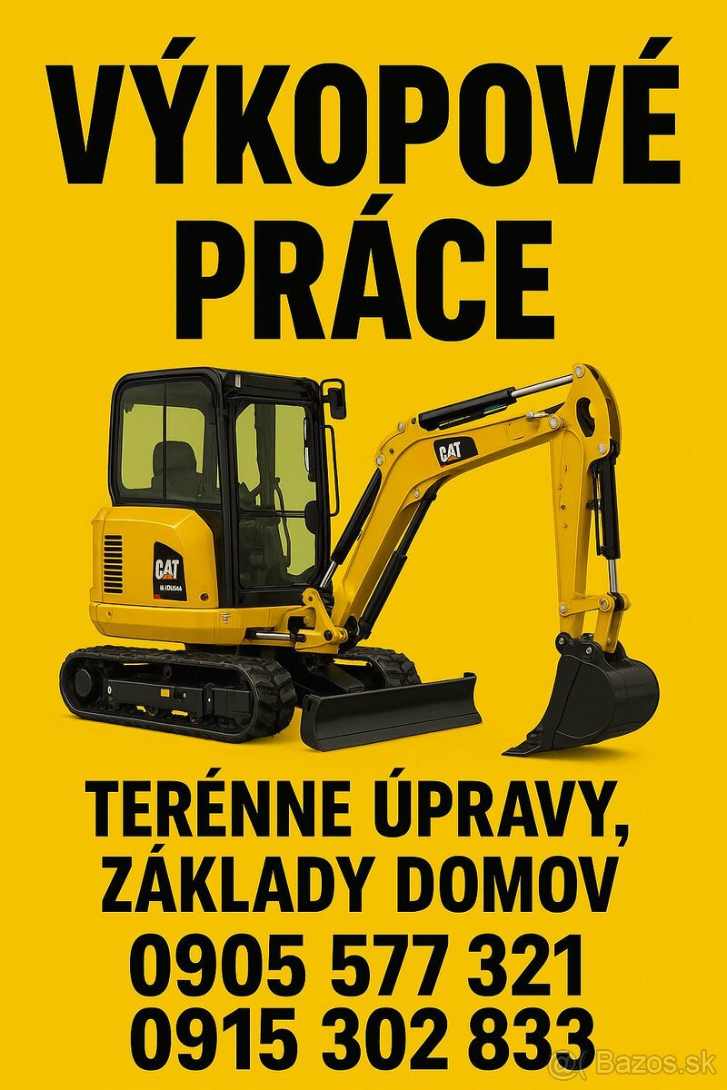 Zemné a výkopové práce CAT 302.7 CR