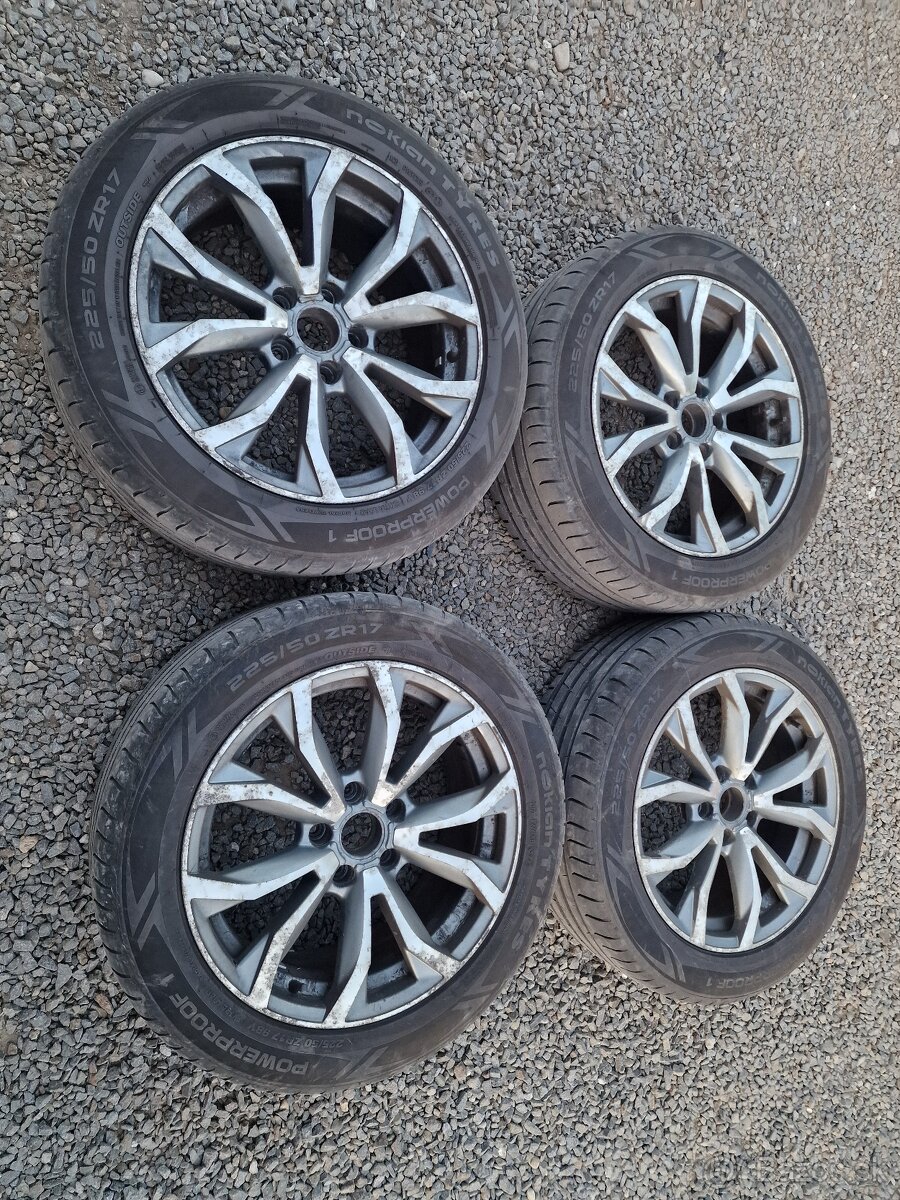 Alu disky 17"5×112 pneu 225/50r17