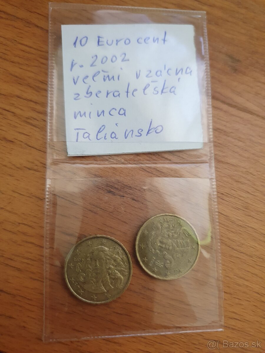 Rare minca 10 cent Taliansko 2002 malé cm
