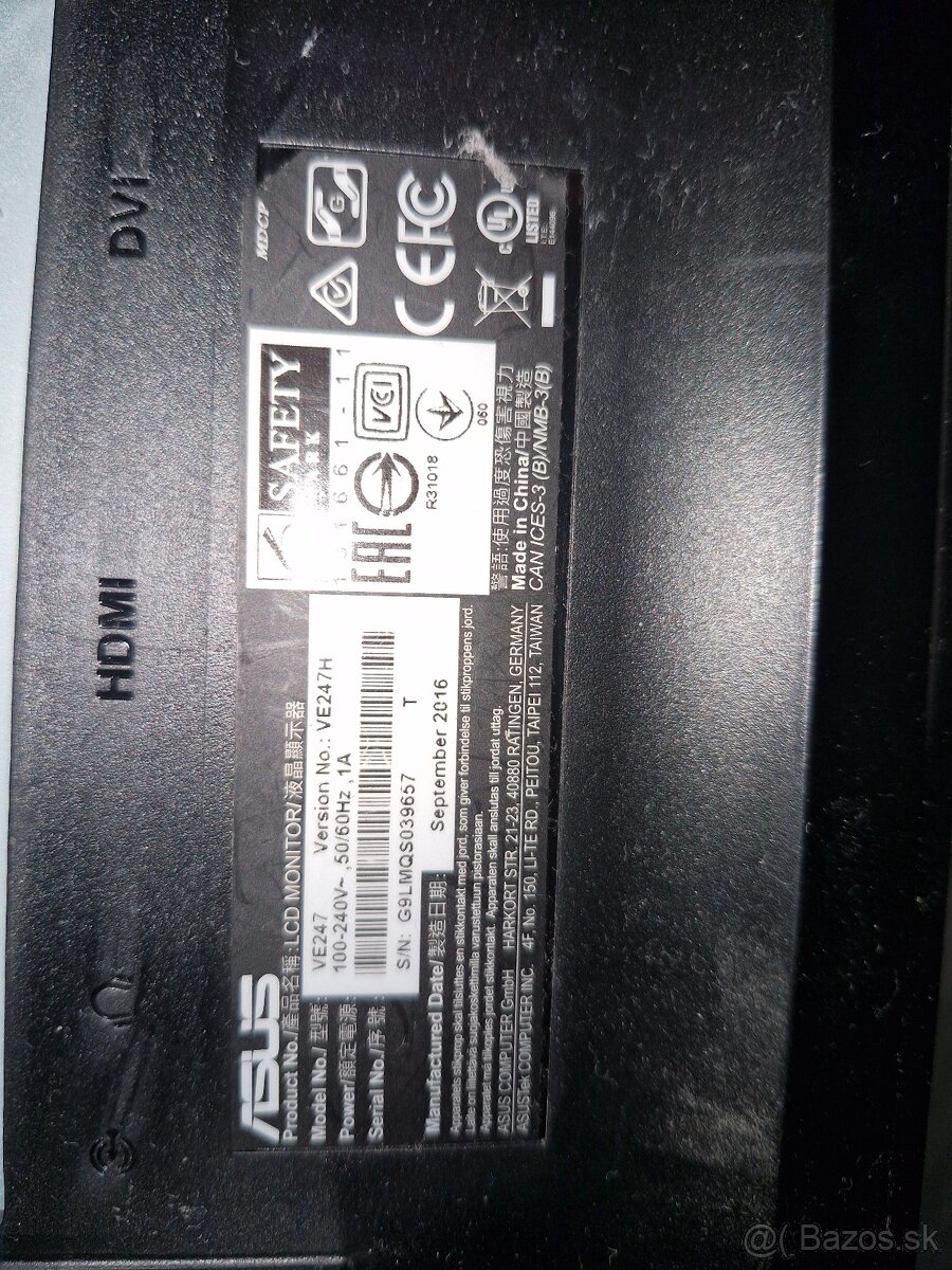 Predám Monitor ASUS VE247H – 23,6" Full HD