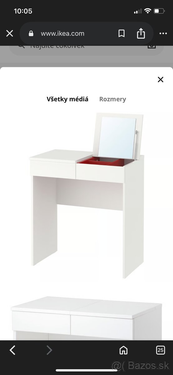 Kozmetický stolík BRIMNES - Ikea