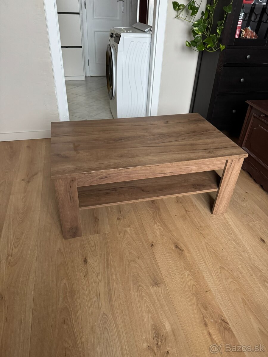 Konferenčný stôl 100x60 cm - pevný, imitácia dreva