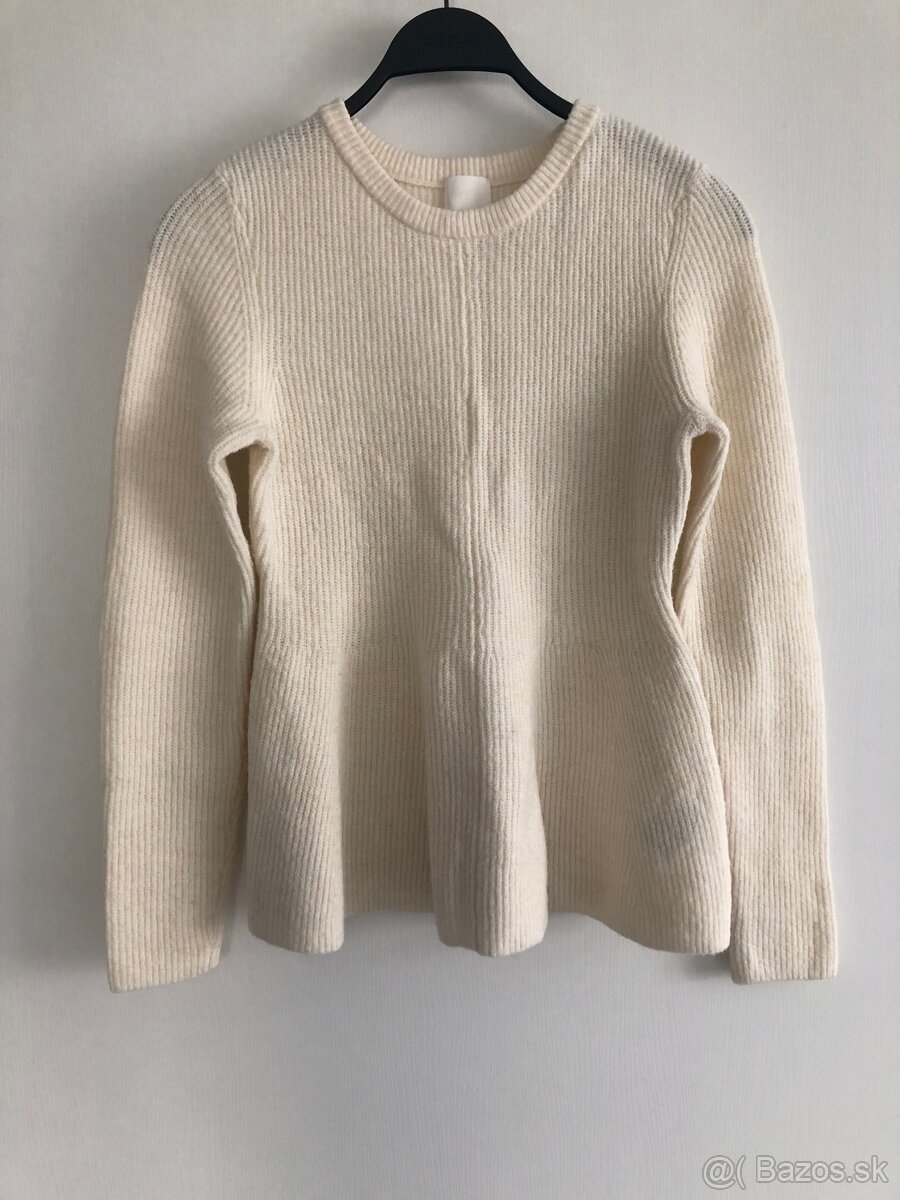 Biely vlnený sveter H&M, veľk. L
