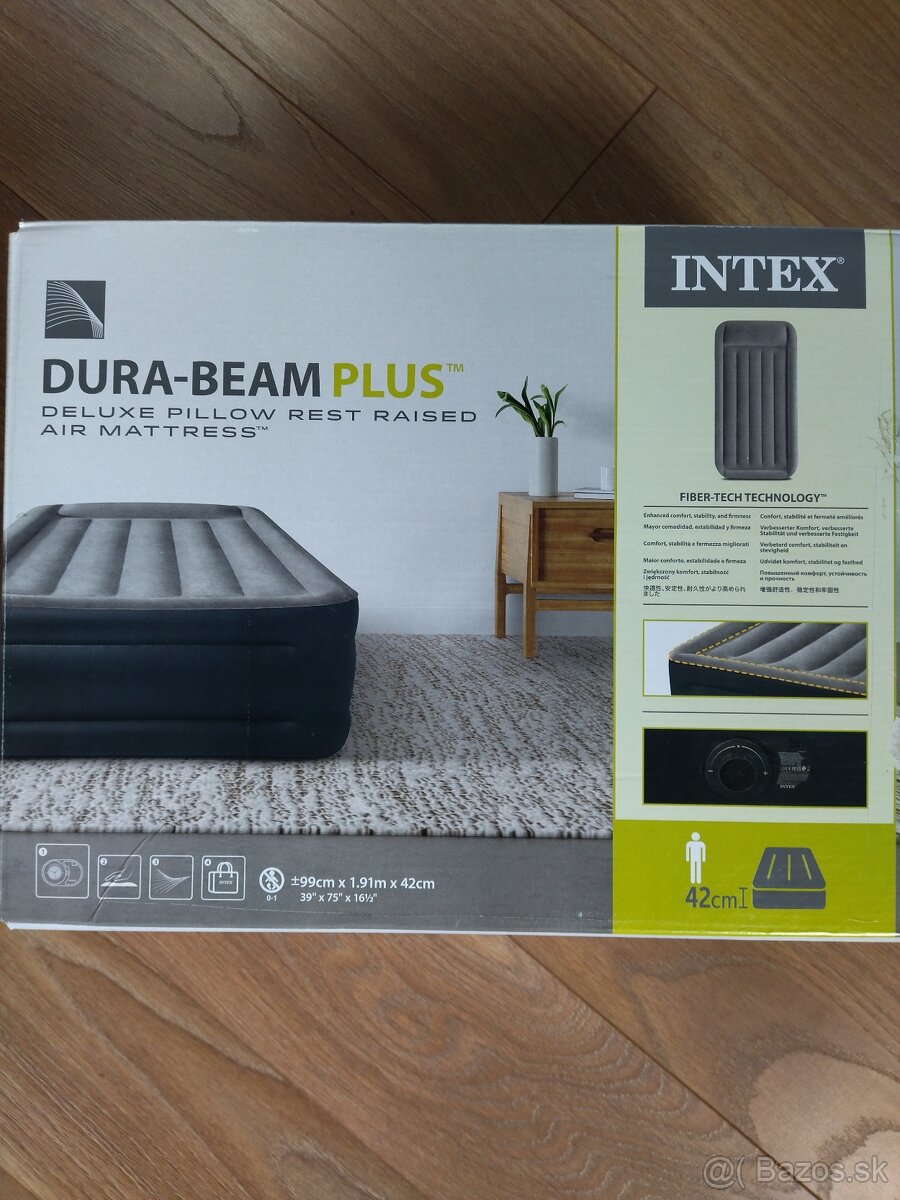 Nafukovacia posteľ matrac Intex fiber tech