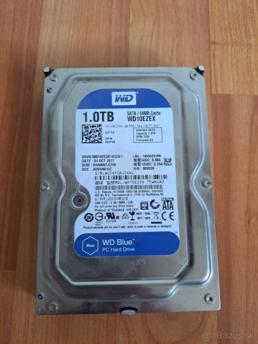 WD Blue 1TB HDD – 7200 ot./min, SATA