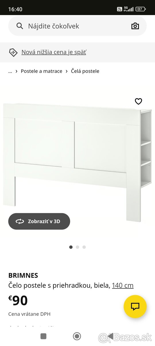 IKEA Brimnes čelo 140cm