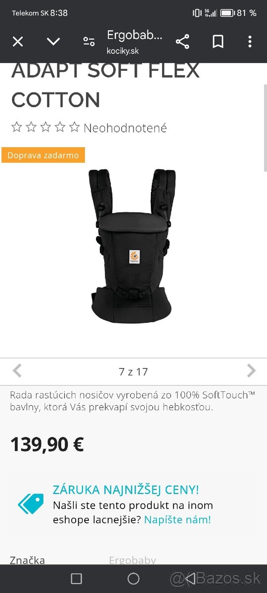 Ergovaby nosič