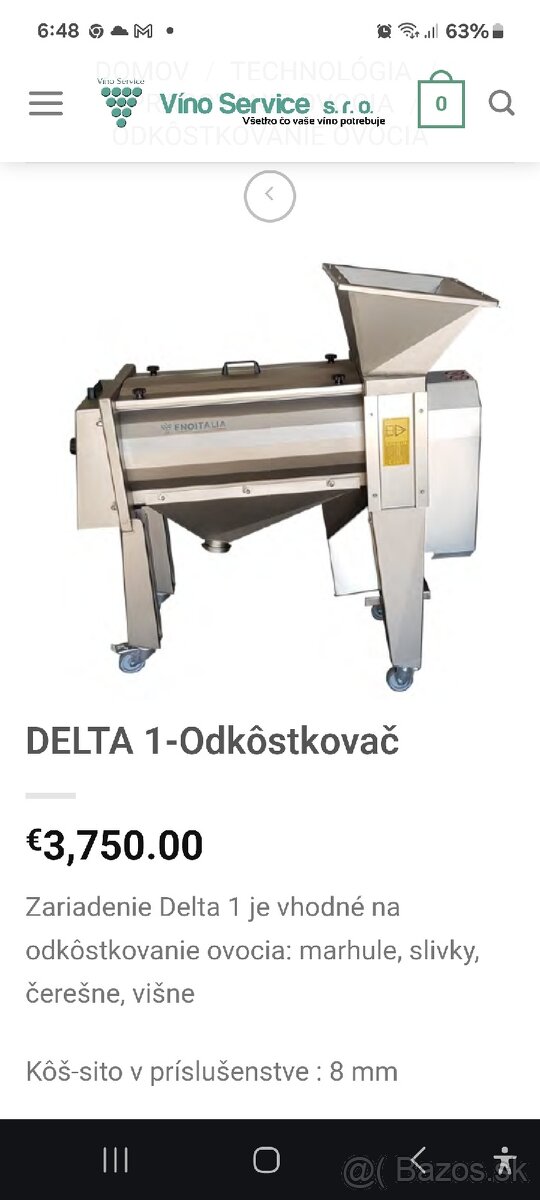 Predám priemyselny odkôstkovač