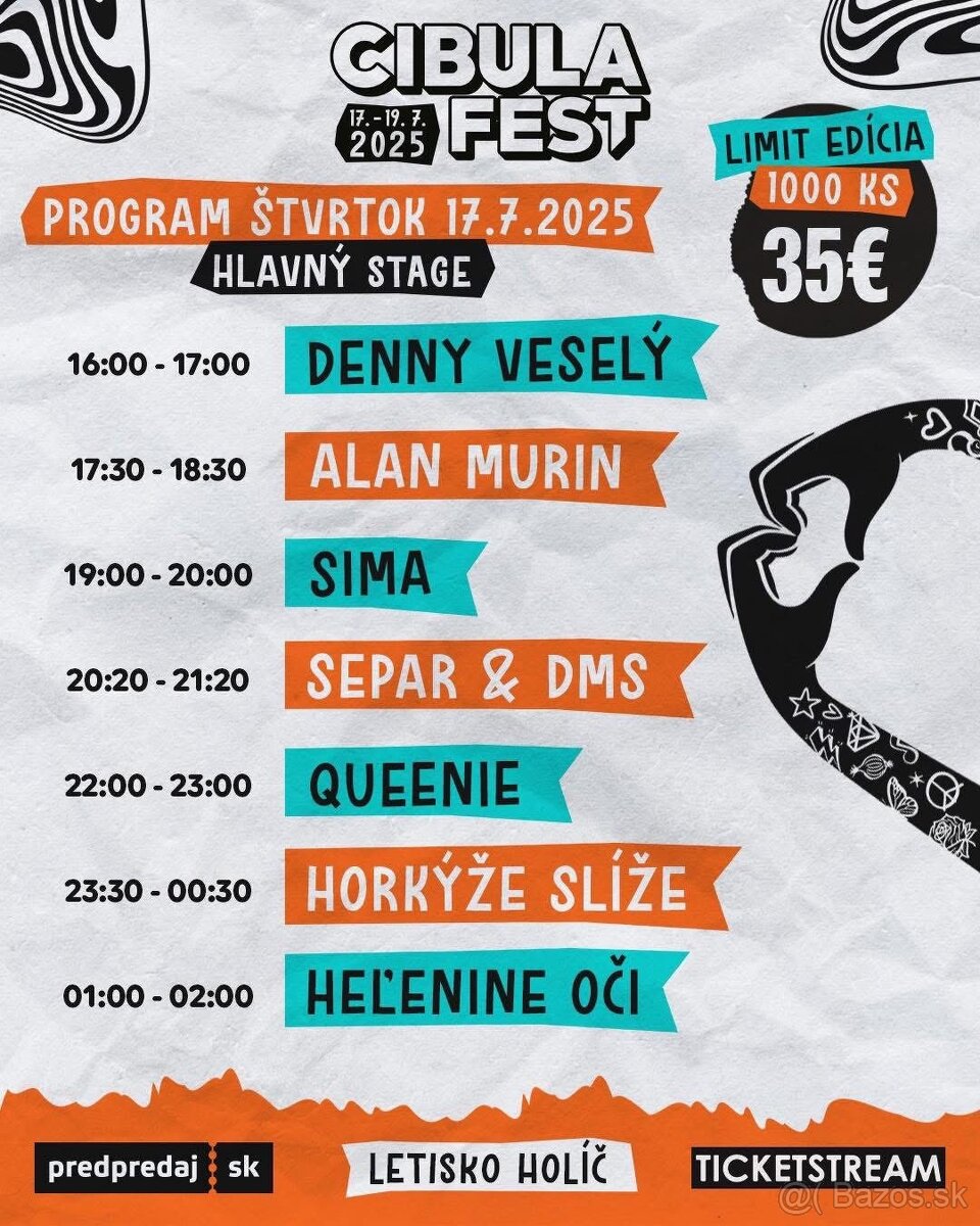 CIBULA FEST, Štvrtok 17.07.2025- 2ks