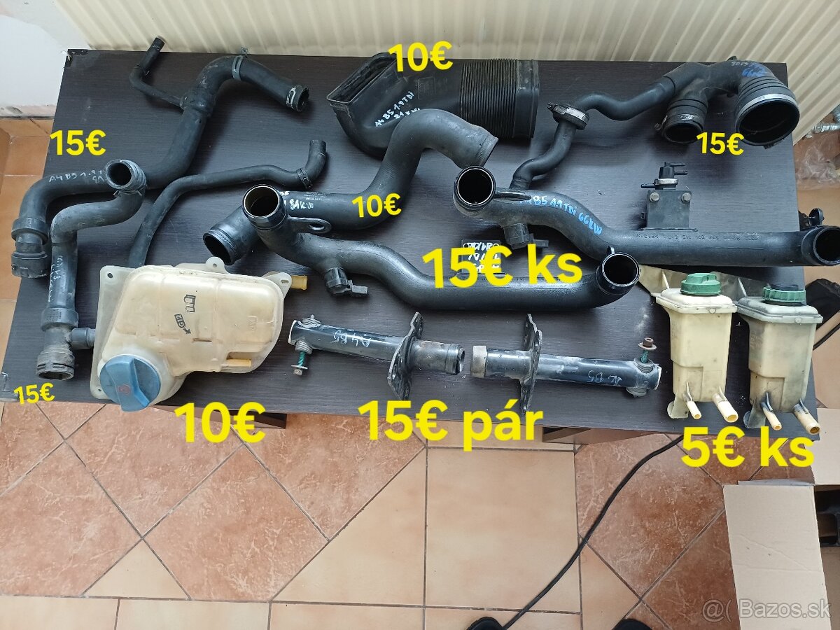 Náhradné diely Audi A4 B5 1.9tdi - hadice, potrubie, nádržky
