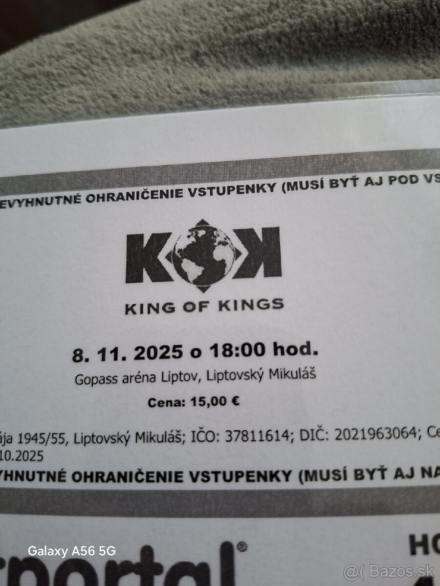 Vstupenka na King of Kings