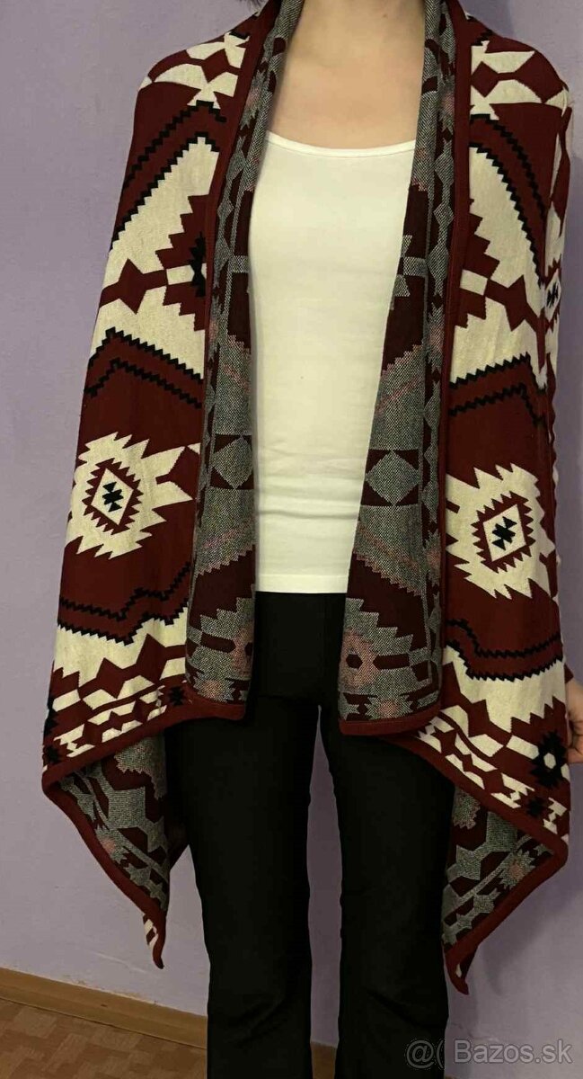 Predám nádherný červený kardigán s originálnym vzorom