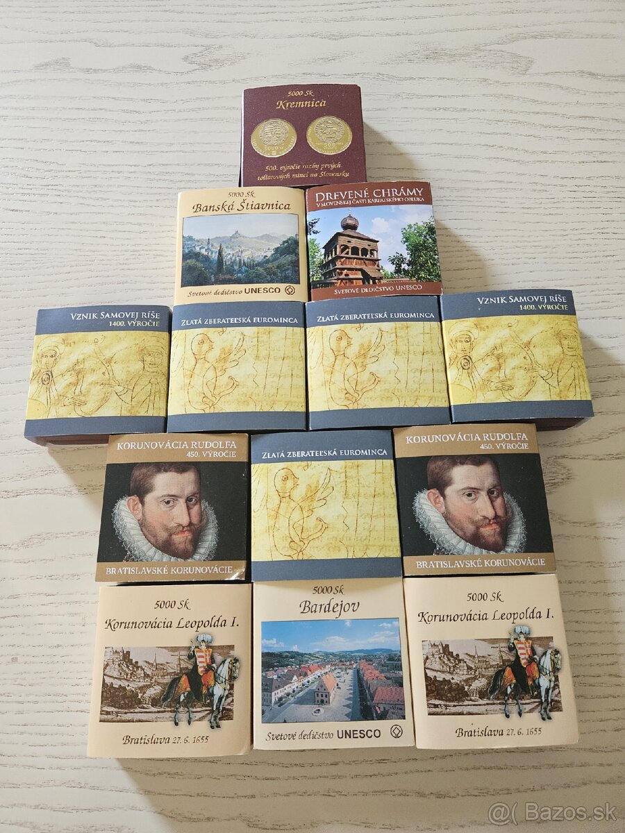 Zlaté zberatelske mince 5000sk a 100€