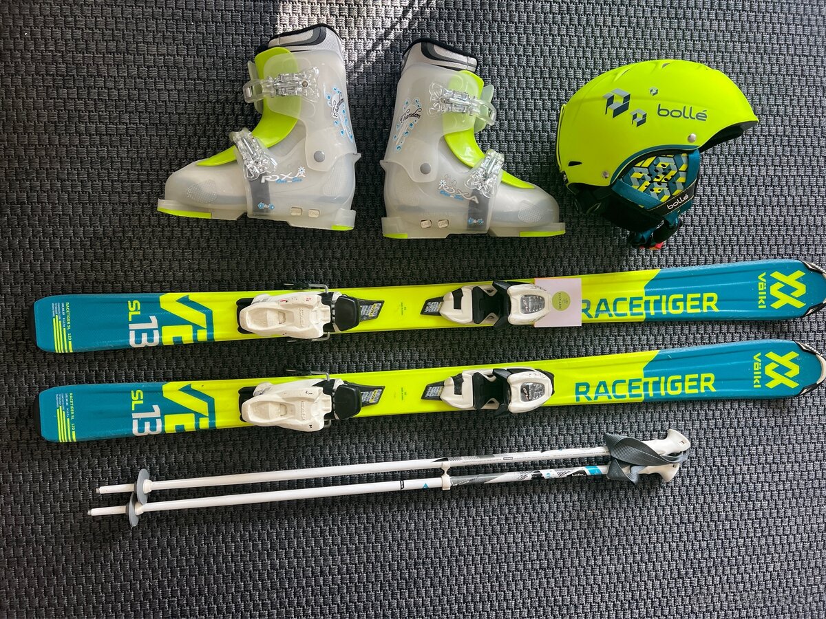 Detské/juniorské lyže Volkl 120cm -žlto modré