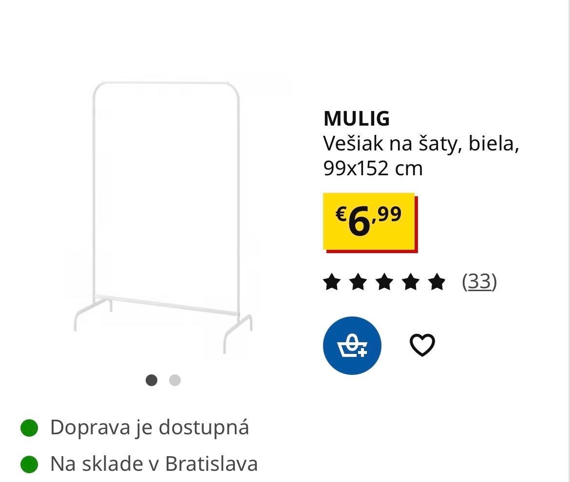 Ikea vesiaky na oblecenie