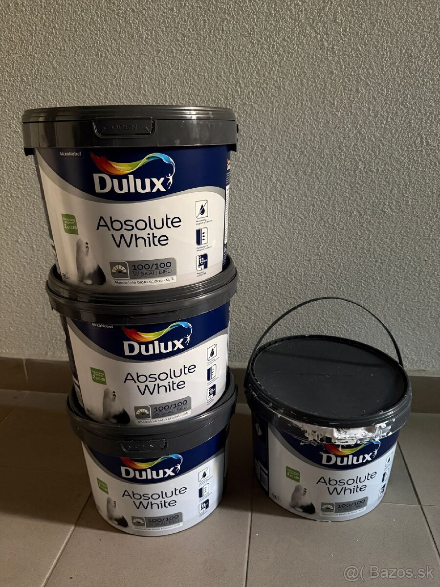 Interierova biela farba Dulux Absolute White
