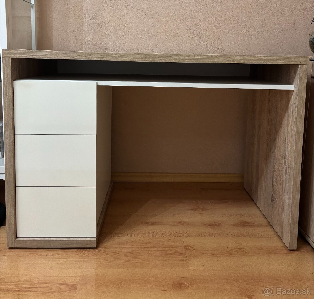 Písací stôl dub sonoma s LED osvetlením