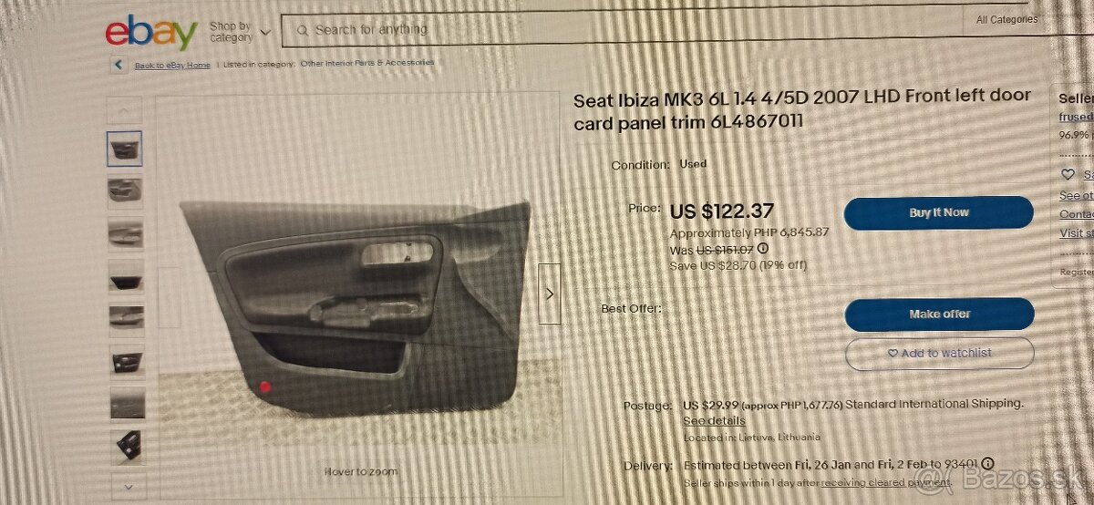 Dverový Tapacír Seat Cordoba 6L4.867.011-310