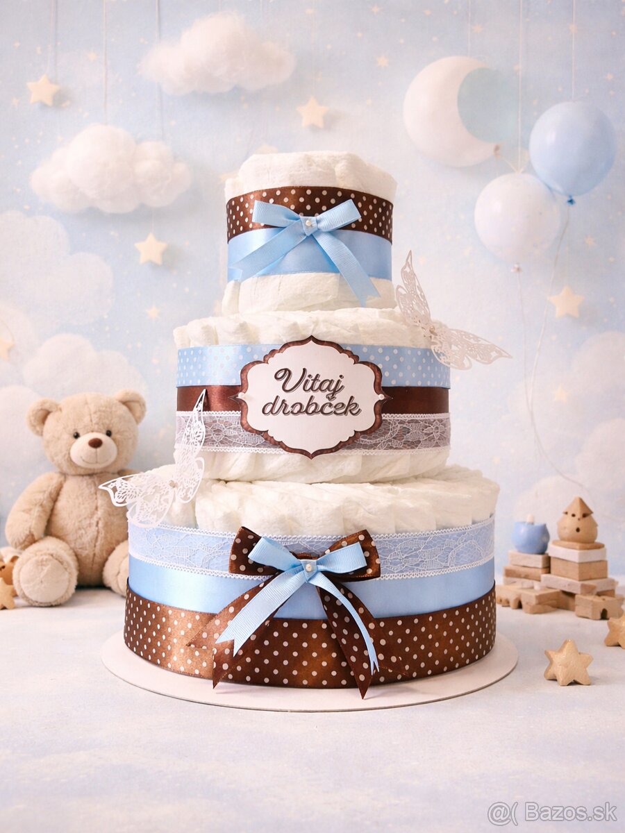Plienková torta HNEDO-MODRÁ