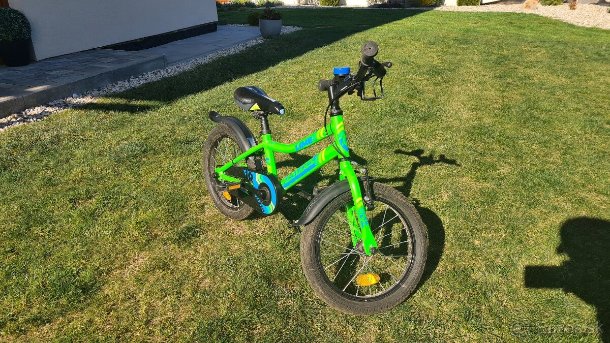 Predám detský bicykel KENZEL (16") – Zelený + plná výbava
