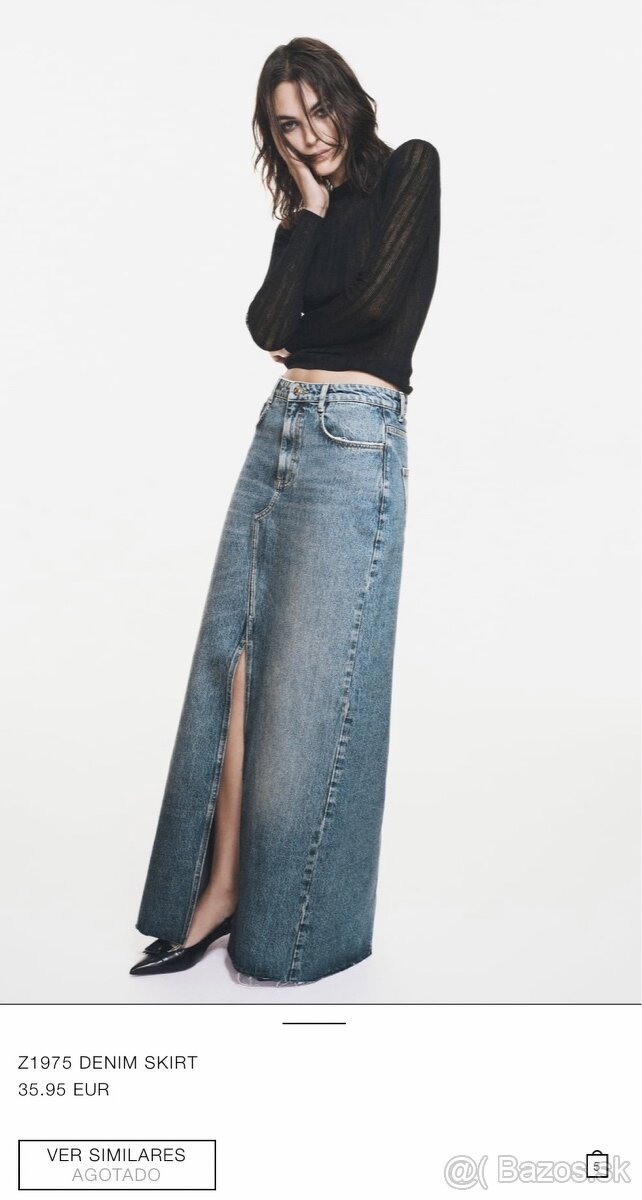 džínsová sukňa Zara