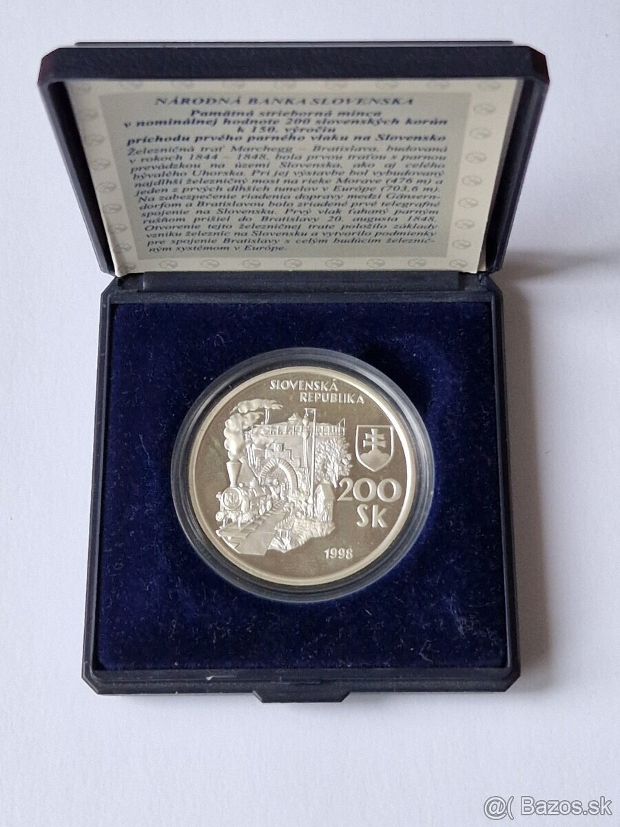 200 Sk PROOF 1998 Prvý parný vlak na Slovensku