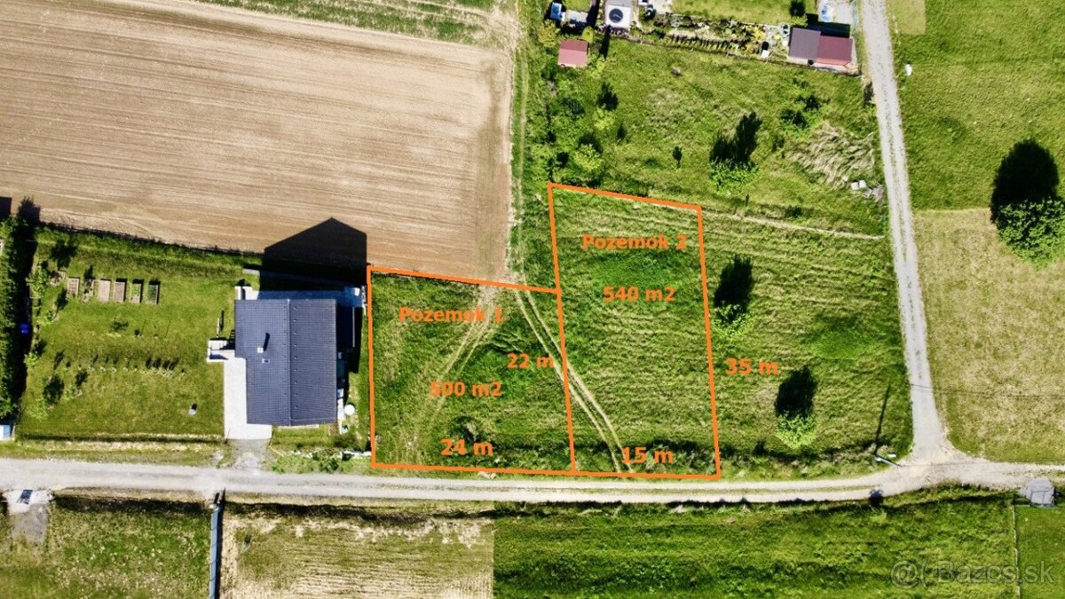 Stavebné pozemky v obci Vyšná Šebastová okr. Prešov
