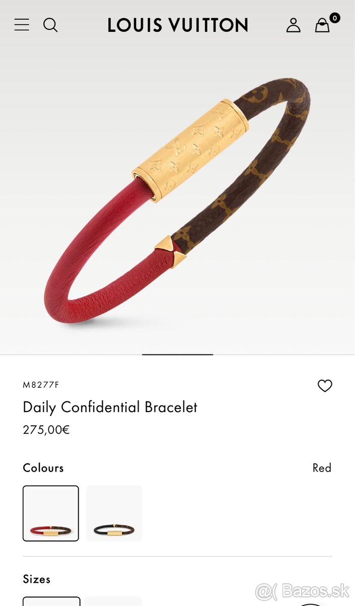 Louis Vuitton Daily Confidential náramok , pc 275€