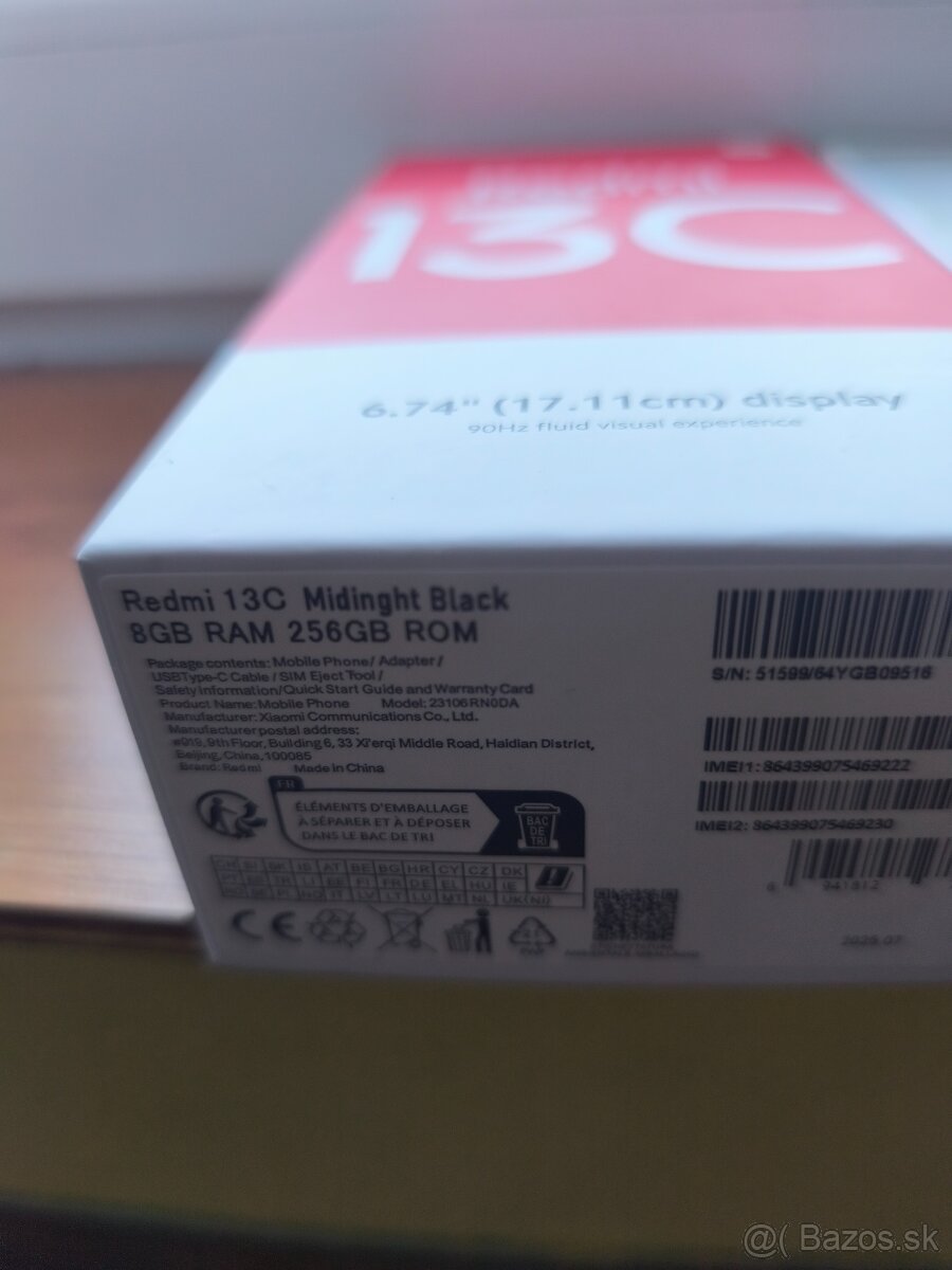 Xiaomi Redmi 13C 8/256GB nový + temperované sklo