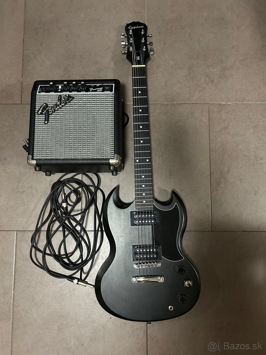 Elektrická gitara Epiphone SG + Fender Frontman 10G