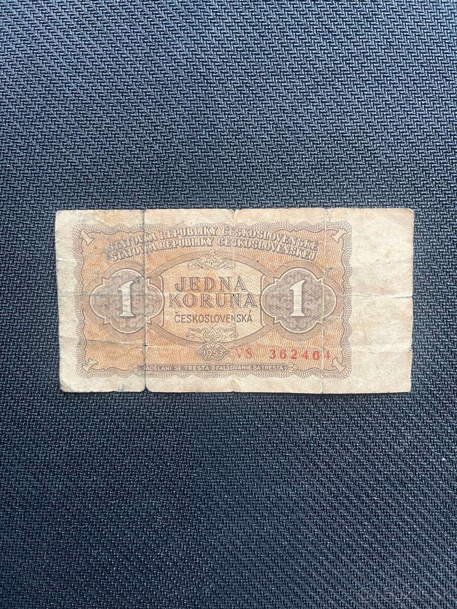 1 koruna Československa 1953