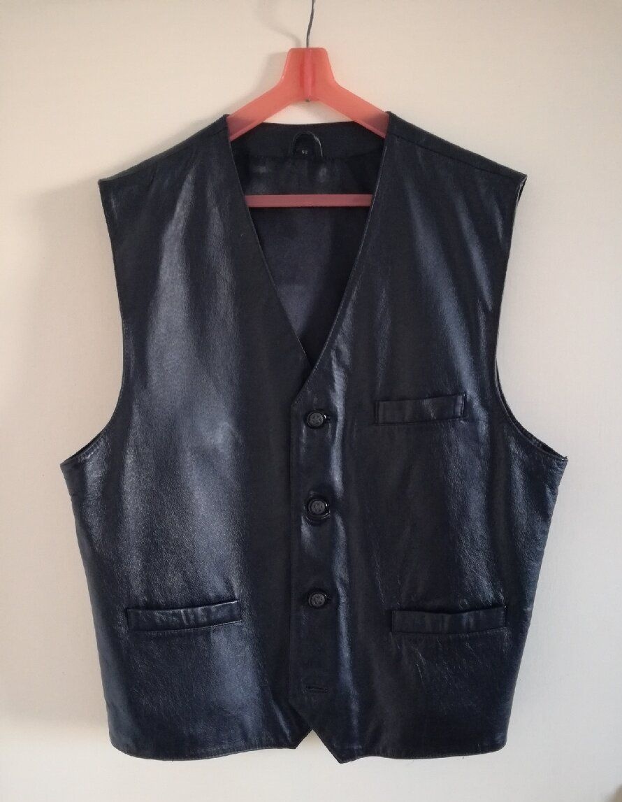 pánska koženná vesta ( NOVÁ) vel. 52