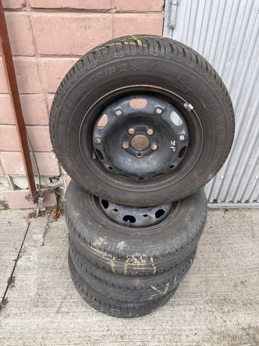 14" Plechove disky 5x100 FABIA s pneu