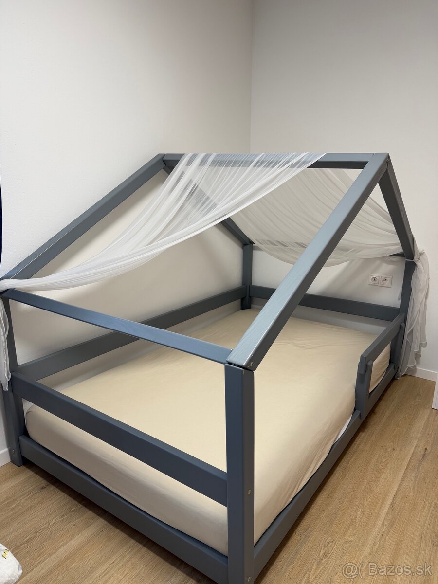 Detská posteľ domček LUCKY so zábranou