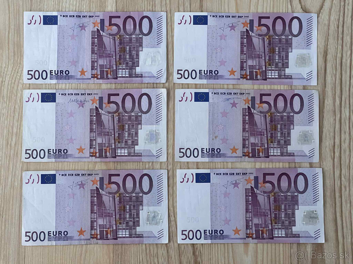 500 Eurové bankovky