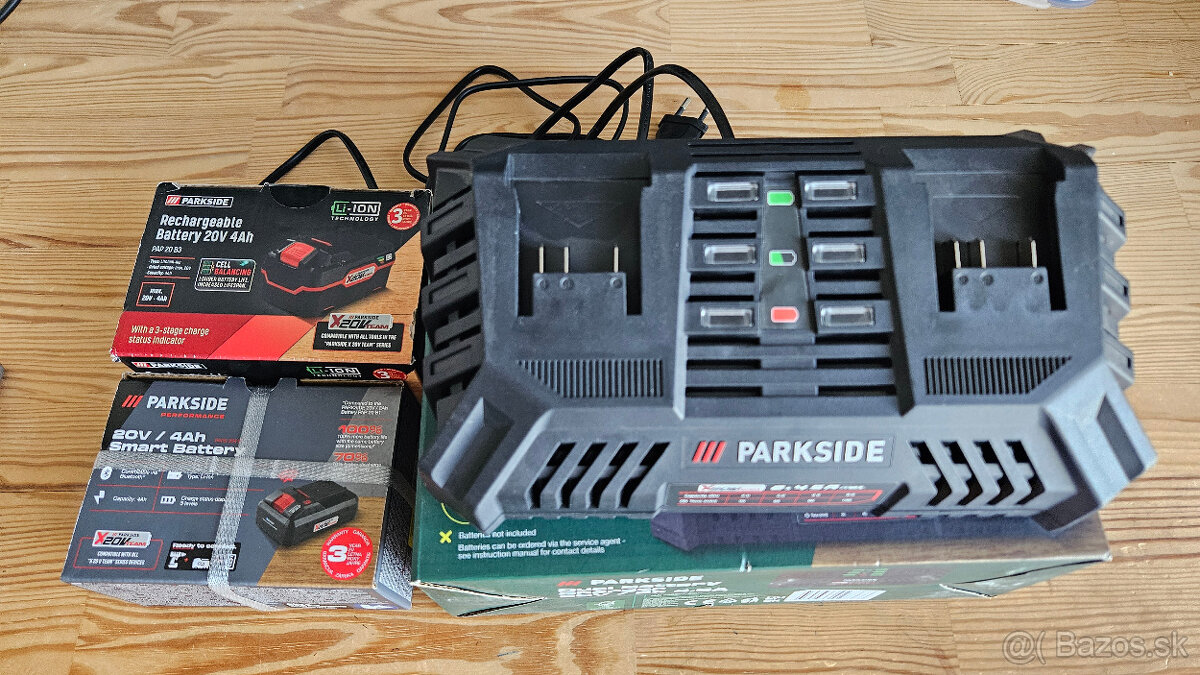 Parkside dvojnabijacka + 4ah, 4ah smart baterie