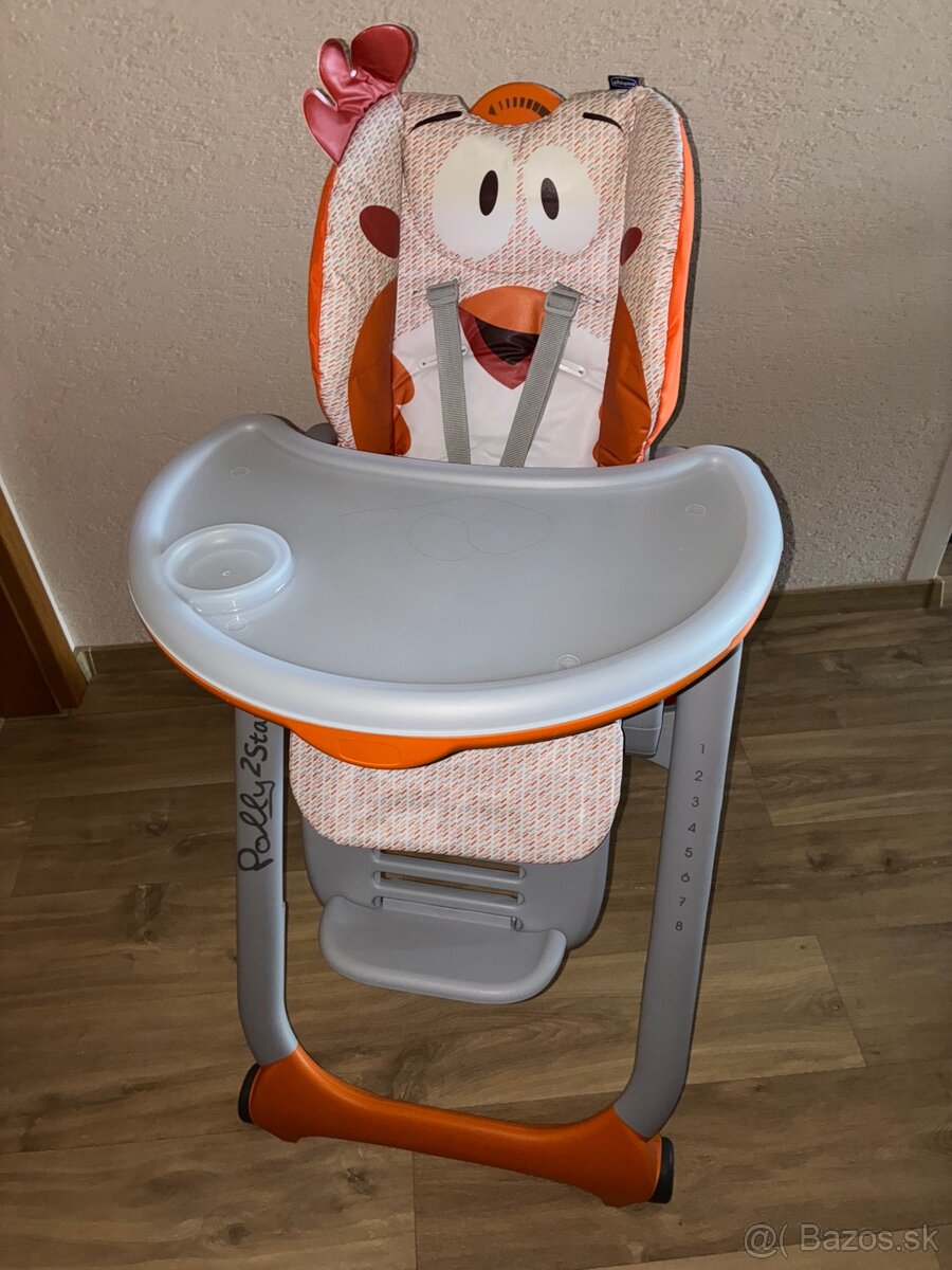 Polohovateľná detská jedálenská stolička Chicco Polly2Start