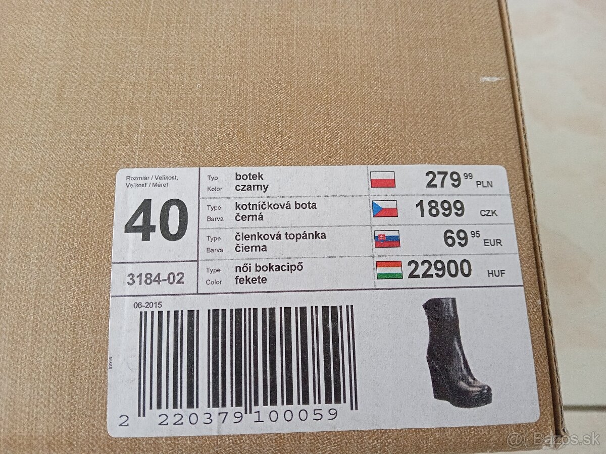 Kožené členkové čižmy č.40 Lasocki