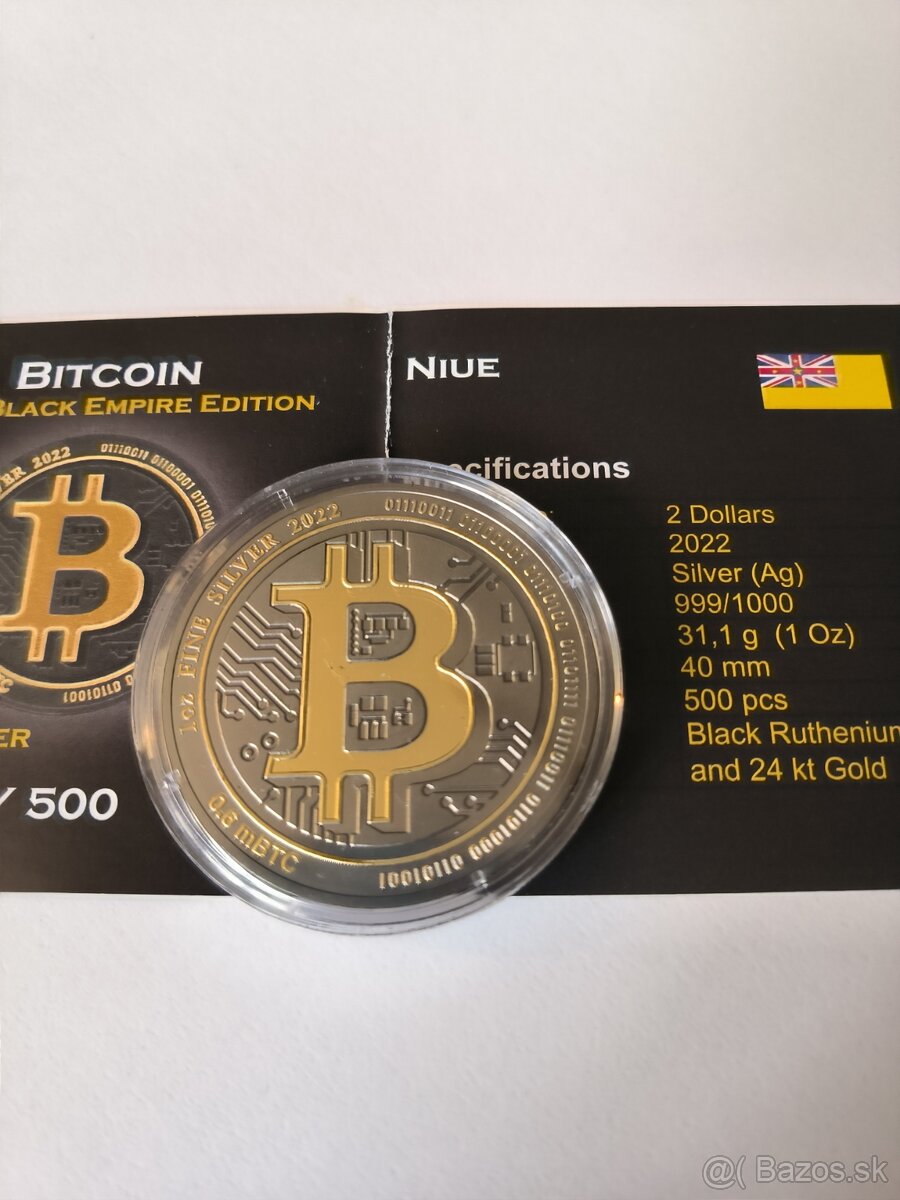 Strieborná minca 2 Dollars Niue Gold Black Empire
