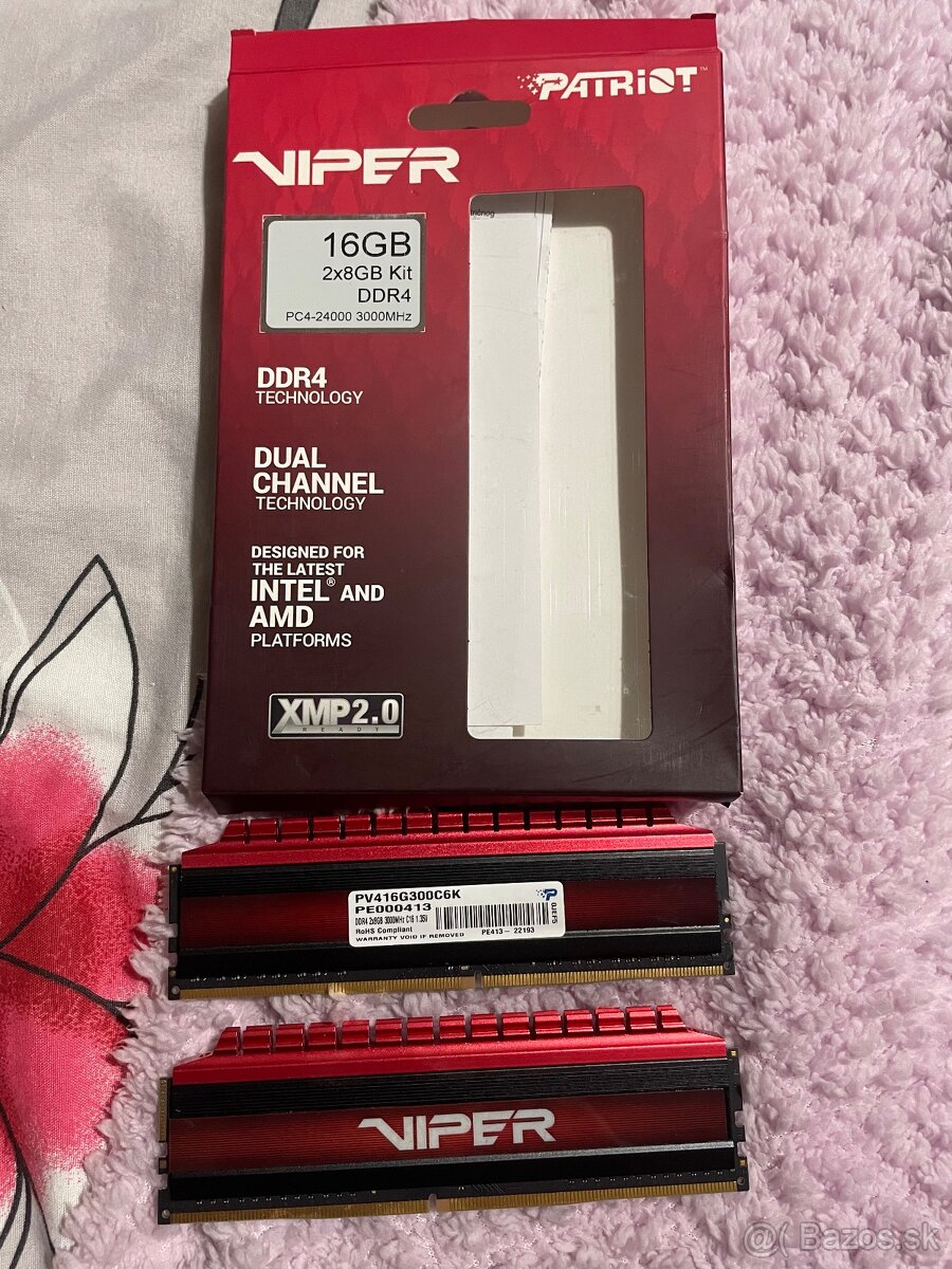 Patriot Viper 2x8Gb kit 3000MHz, DDR4 s pasivnym chladenim