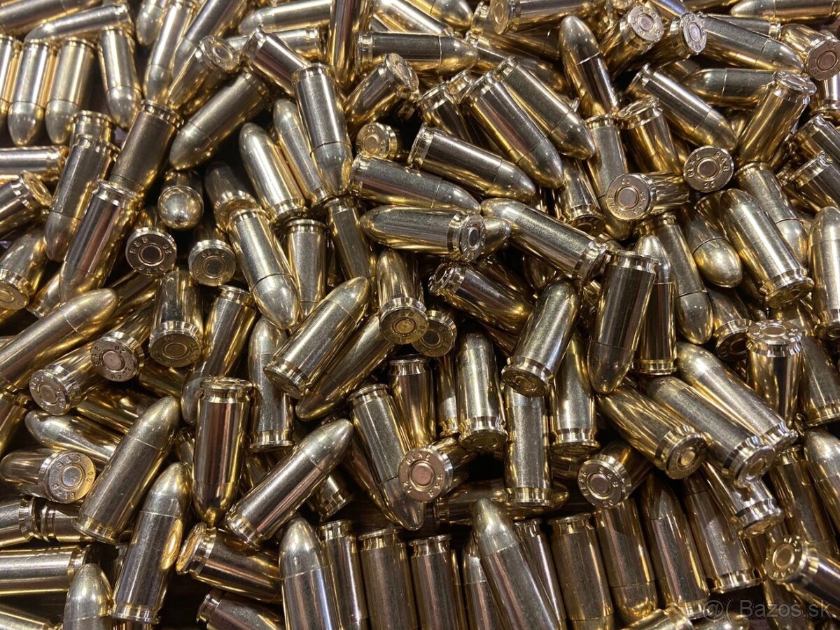 Na predaj: Prémiové prebíjané 9mm FMJ náboje (124 gr)
