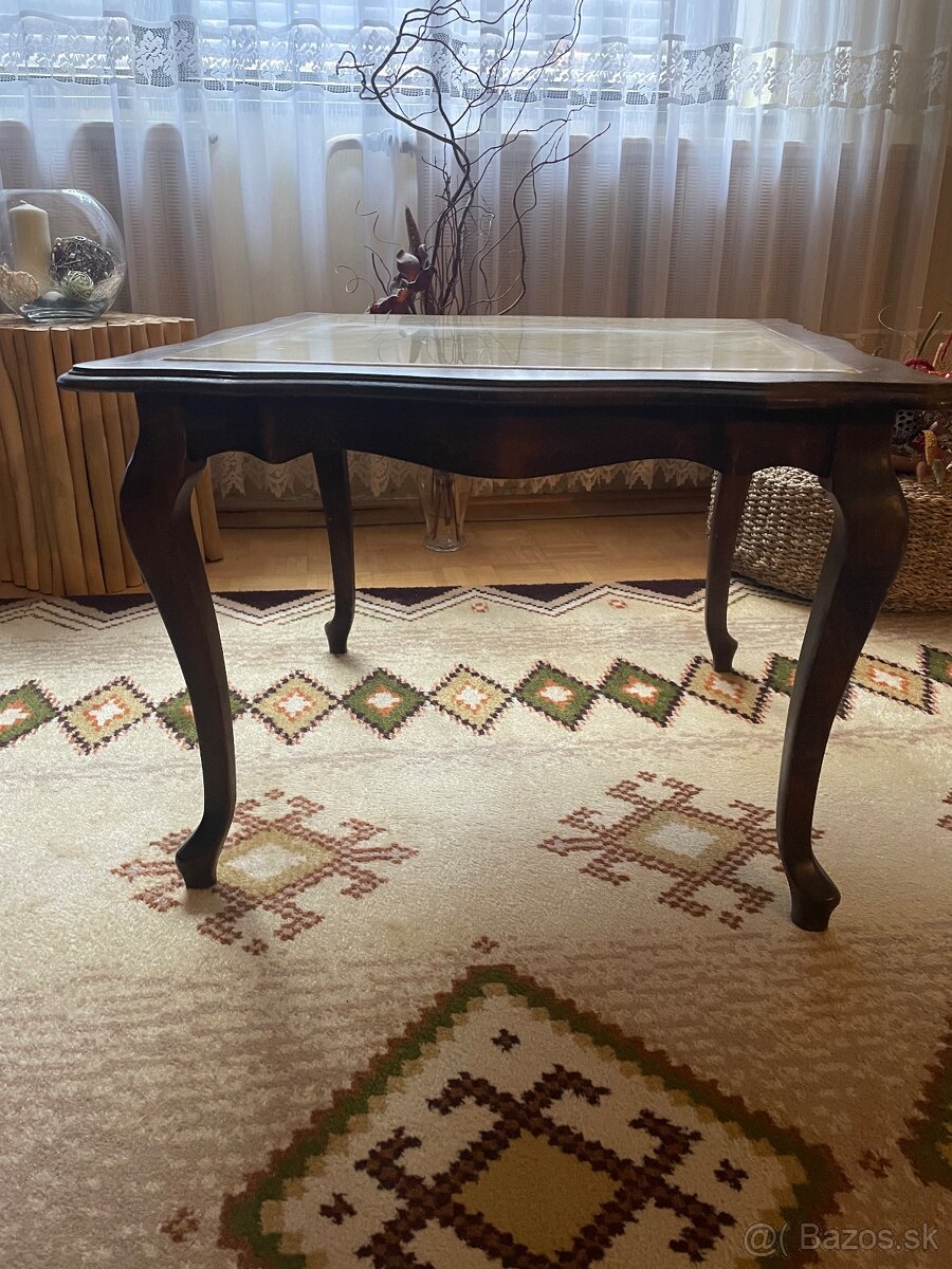 Secesny stolik s mramorom 70x70cm