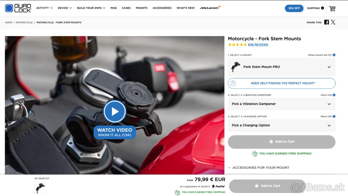 Quad lock držiak mobilu