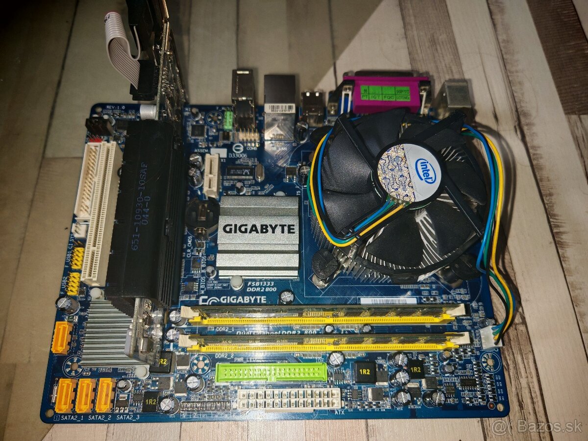Set: doska Gigabyte LGA775, 2GB RAM DDR2, Intel E4600