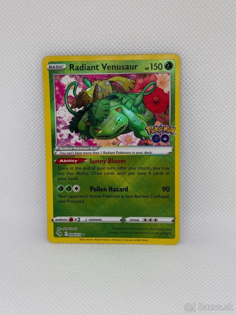 Pokémon karta Radiant Venusaur 004/078 – EX – ORIGINÁL