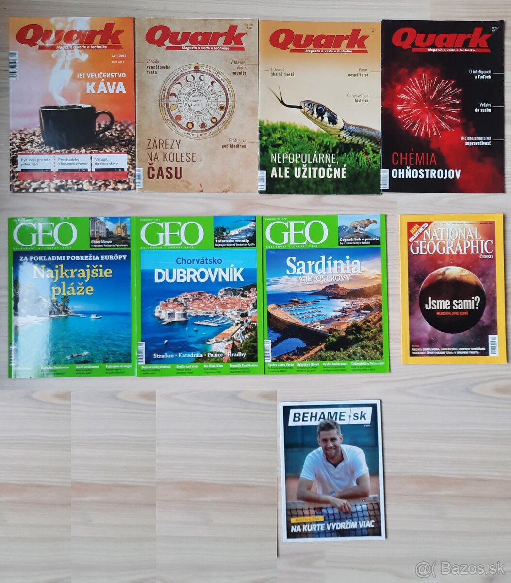 časopisy Quark, Geo, National Geographic, Behame sk