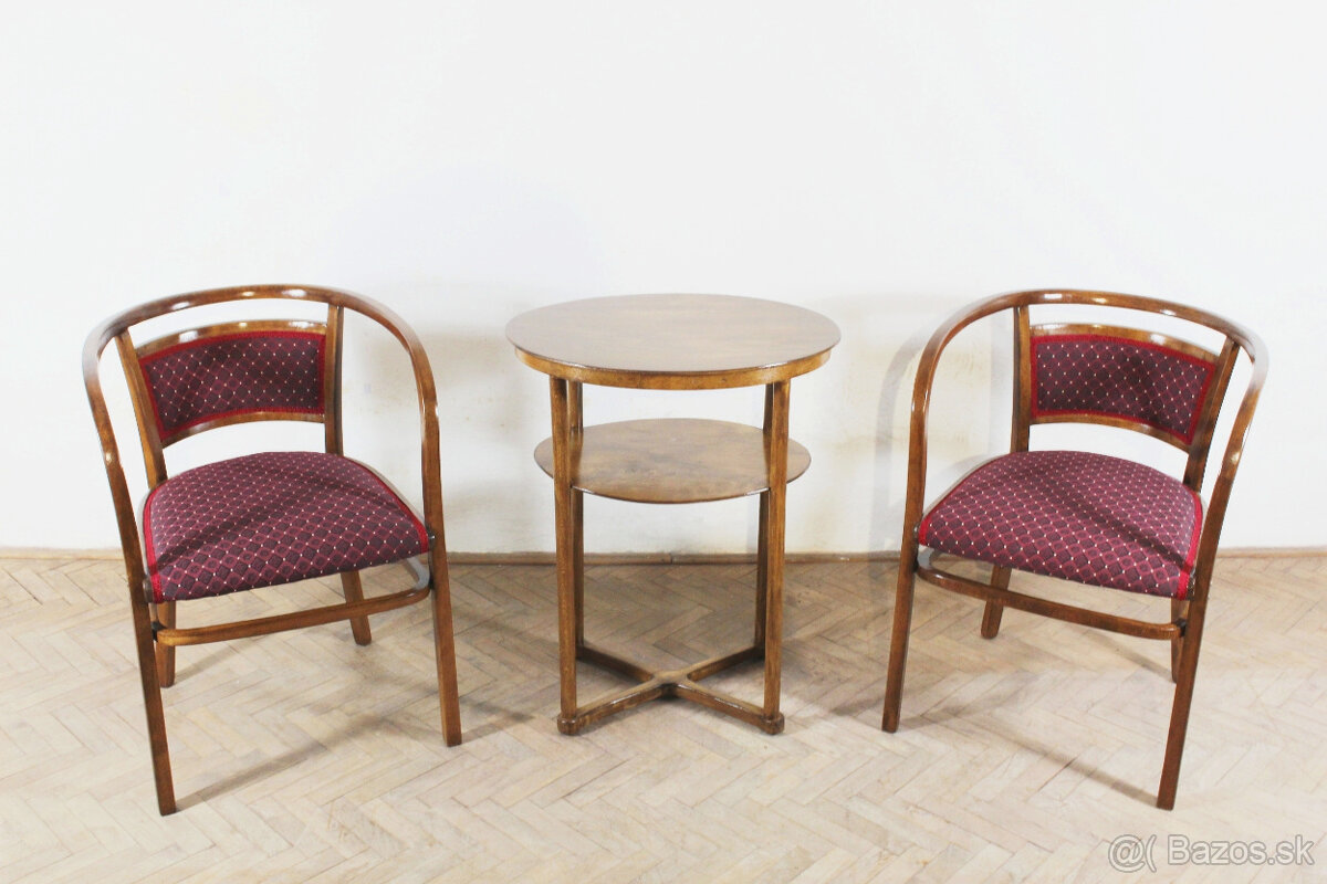 secesné kreslá,Otto Wagner + stolík,Josef Hoffmann