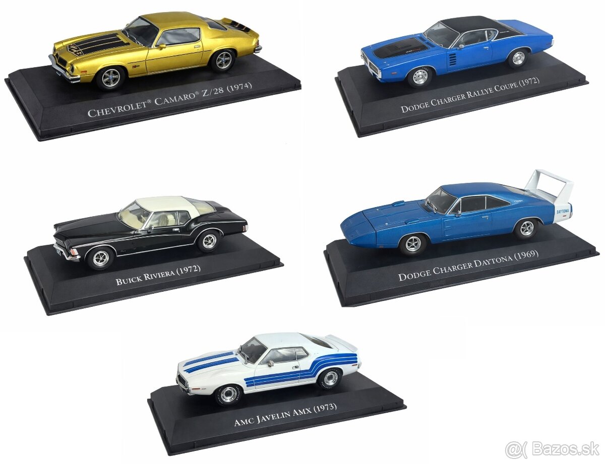 Zbierka modelov amerických značiek (1:43) kovové modely
